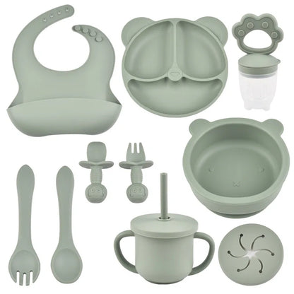 9PCS BPA-Free Silicone Baby Feeding Set