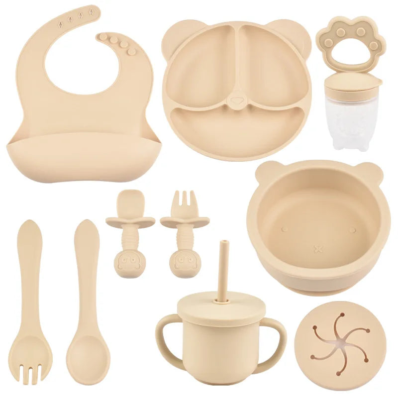 9PCS BPA-Free Silicone Baby Feeding Set