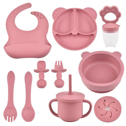 9PCS BPA-Free Silicone Baby Feeding Set