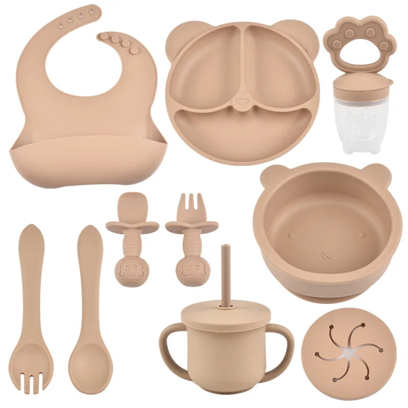 9PCS BPA-Free Silicone Baby Feeding Set