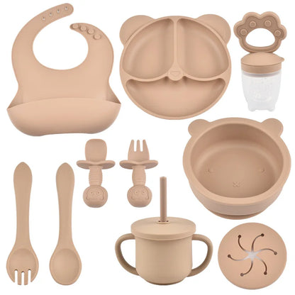 9PCS BPA-Free Silicone Baby Feeding Set