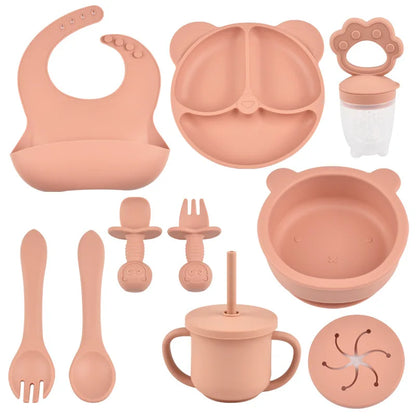 9PCS BPA-Free Silicone Baby Feeding Set
