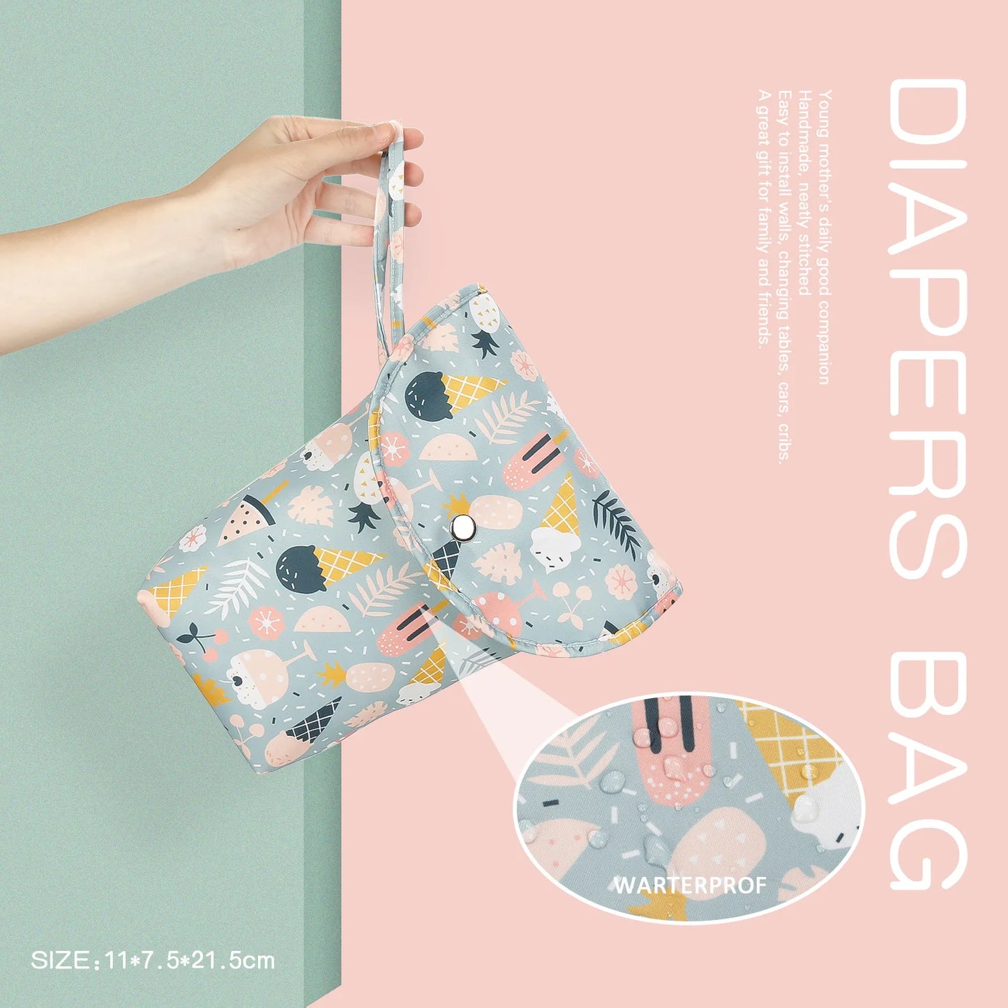 Reusable Waterproof Baby Diaper Wet Bag