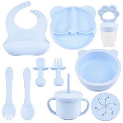 9PCS BPA-Free Silicone Baby Feeding Set