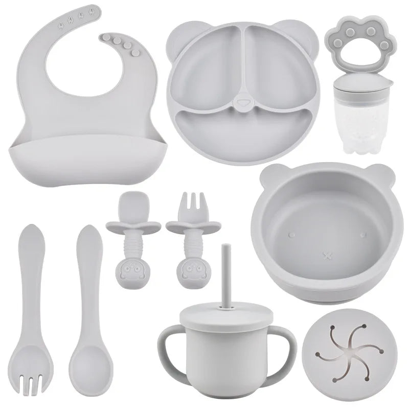 9PCS BPA-Free Silicone Baby Feeding Set