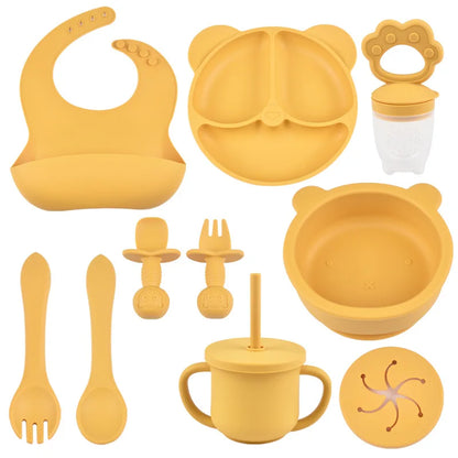 9PCS BPA-Free Silicone Baby Feeding Set